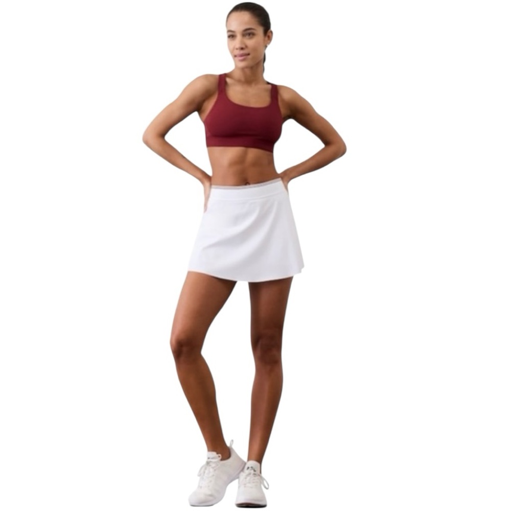 NWT Athleta Ace Advantage Tipped 13 1/2” Skort - White Redwood